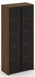 Офисный шкаф высокий широкий (2 высоких фасада стекло тонированное в раме)